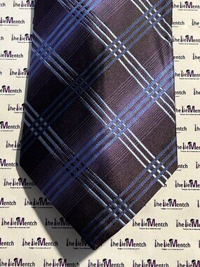 KENNETH COLE Purple & Blue Checkered Design Tie 4”